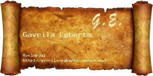 Gavrila Egberta névjegykártya